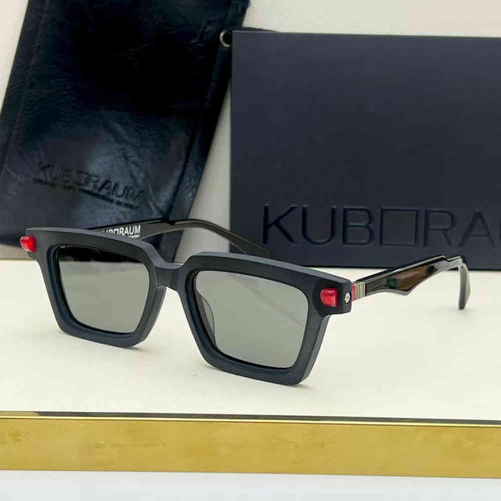 Black & Red Kuboraum Black Luxury Sunglasses