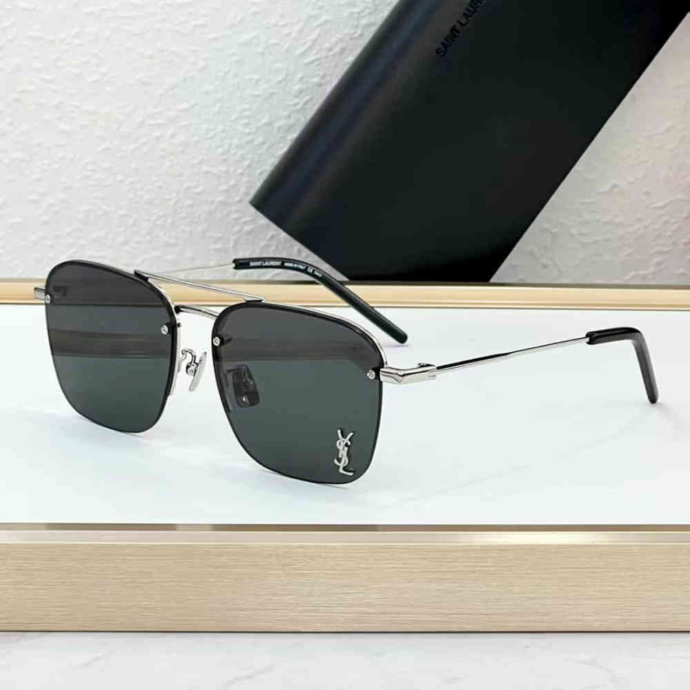 Black & Silver Saint Laurent Black Luxury Sunglasses