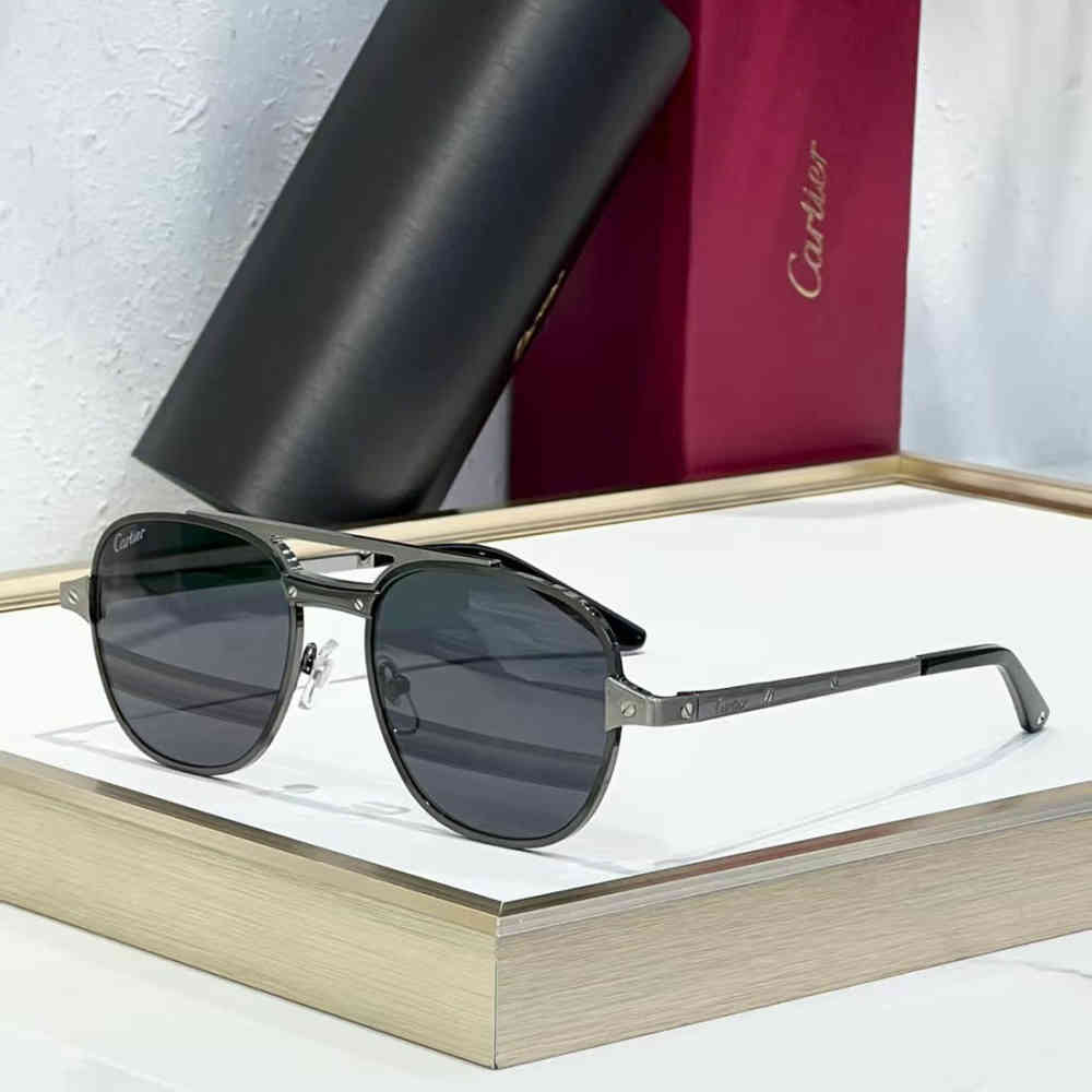 Black Cartier Green Luxury Sunglasses
