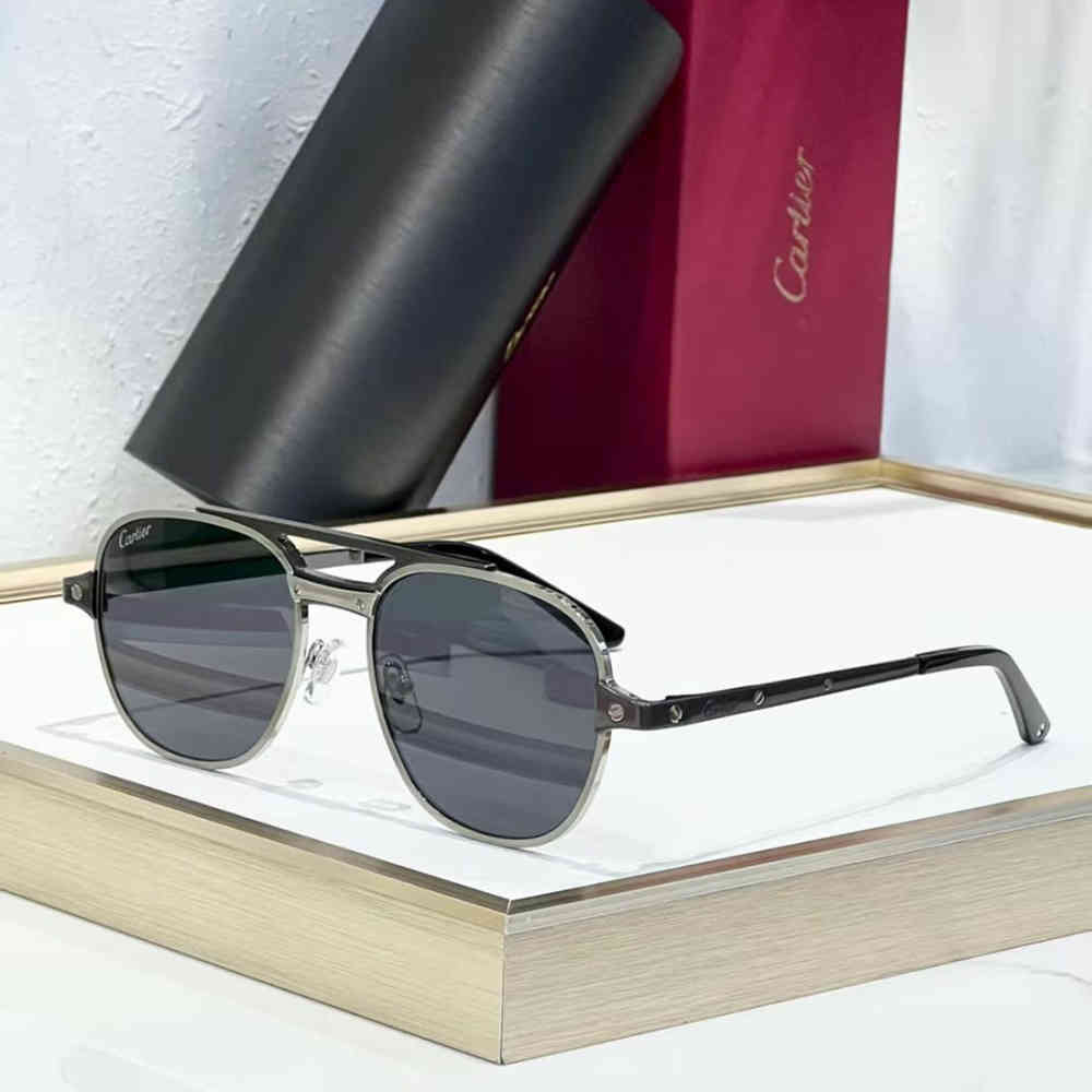 Grey Cartier Green Luxury Sunglasses
