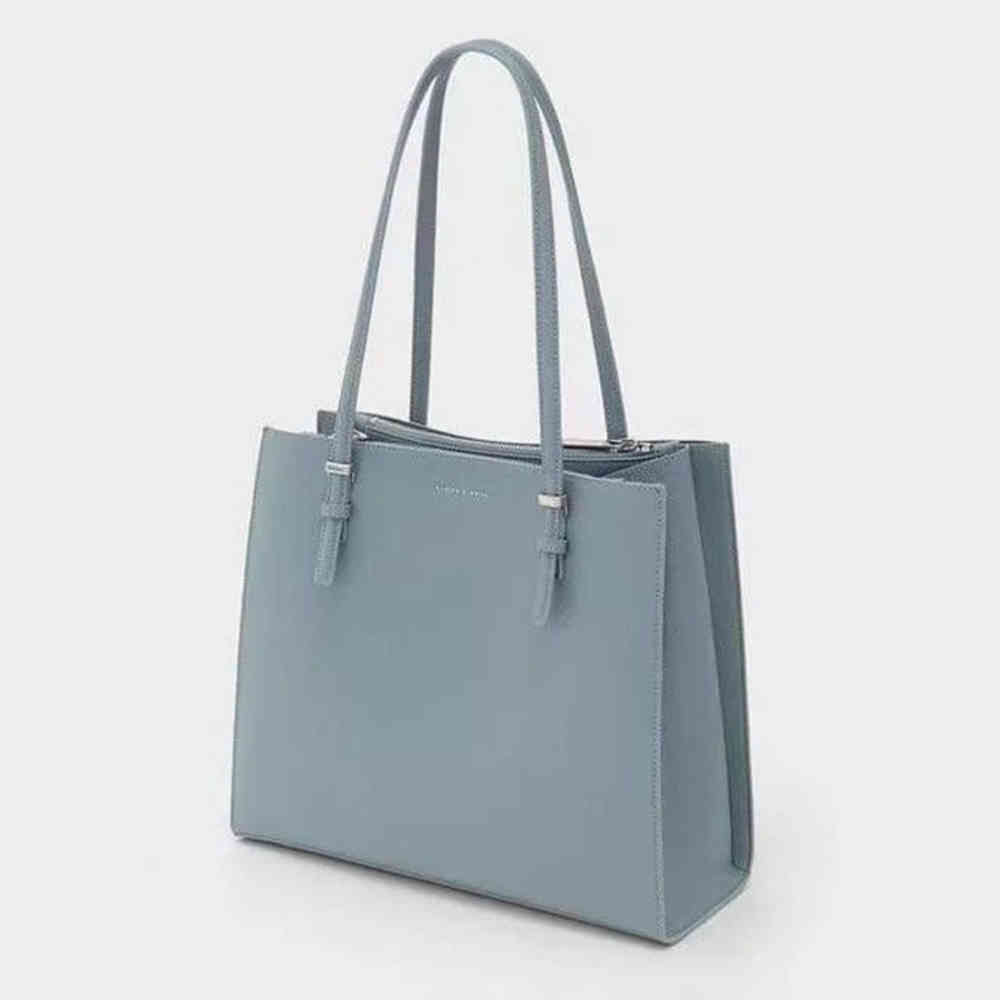 Blue Charles & Keith Multi Packet Beige Tote Bag