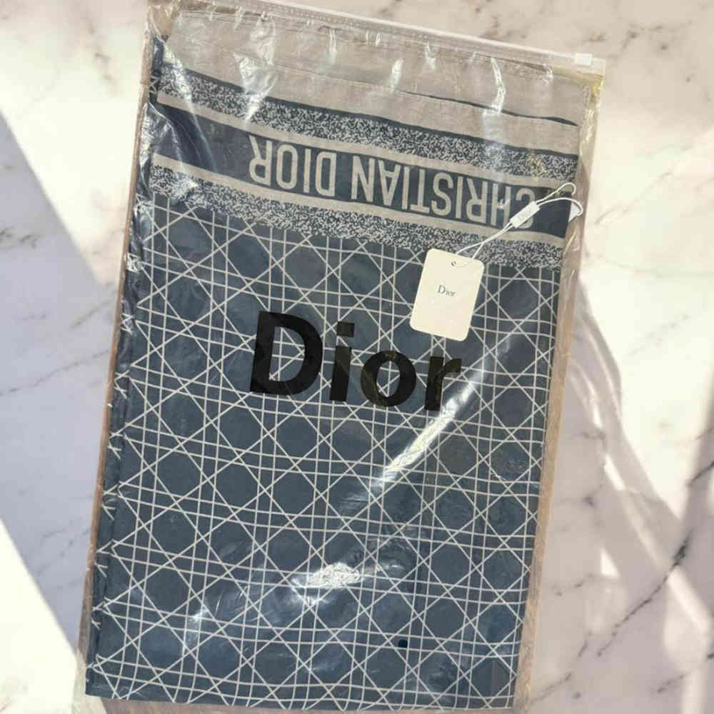 Christian Dior Premium Quality Blue Silk Stole-2