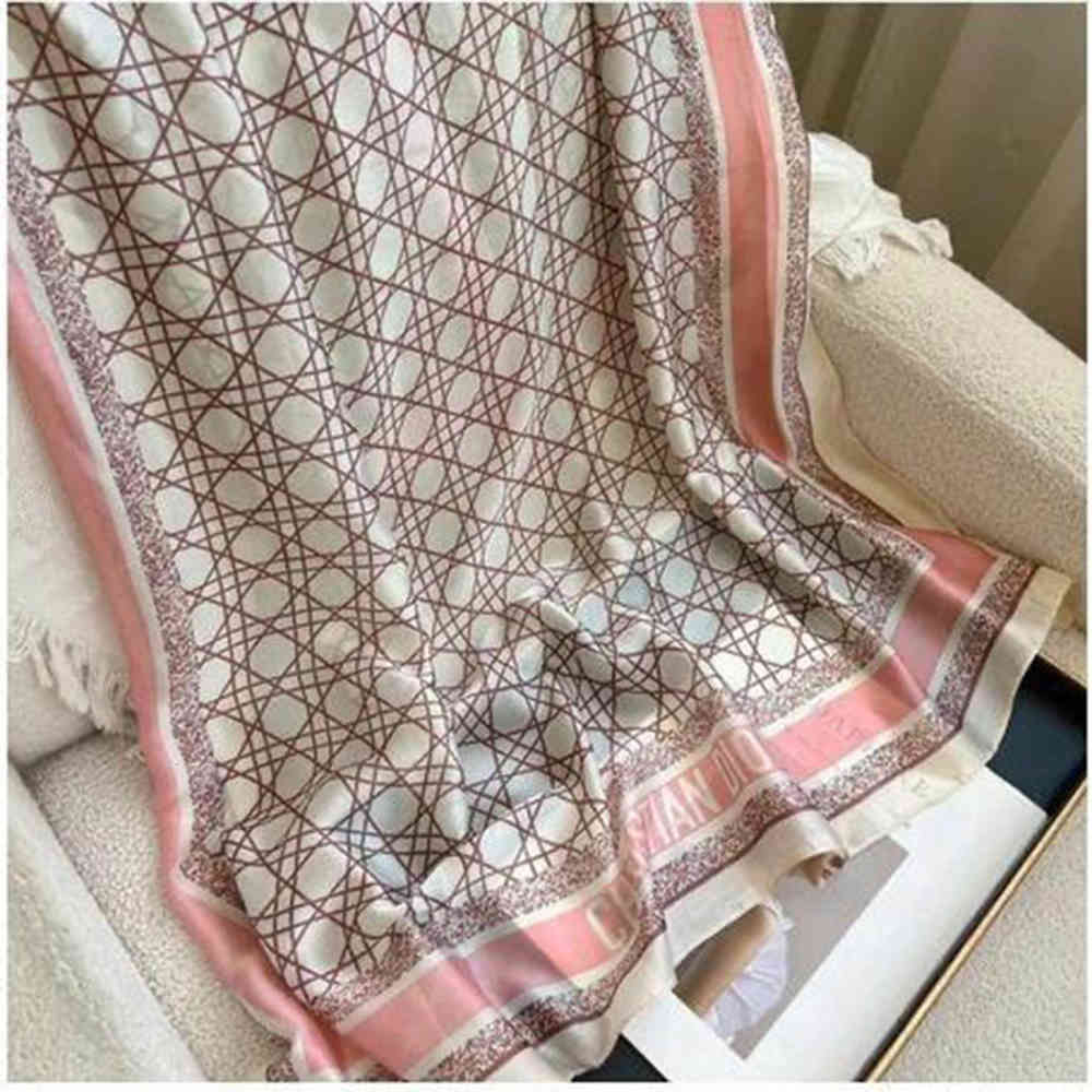 Pink & Cream Christian Dior Premium Quality Blue Silk Stole