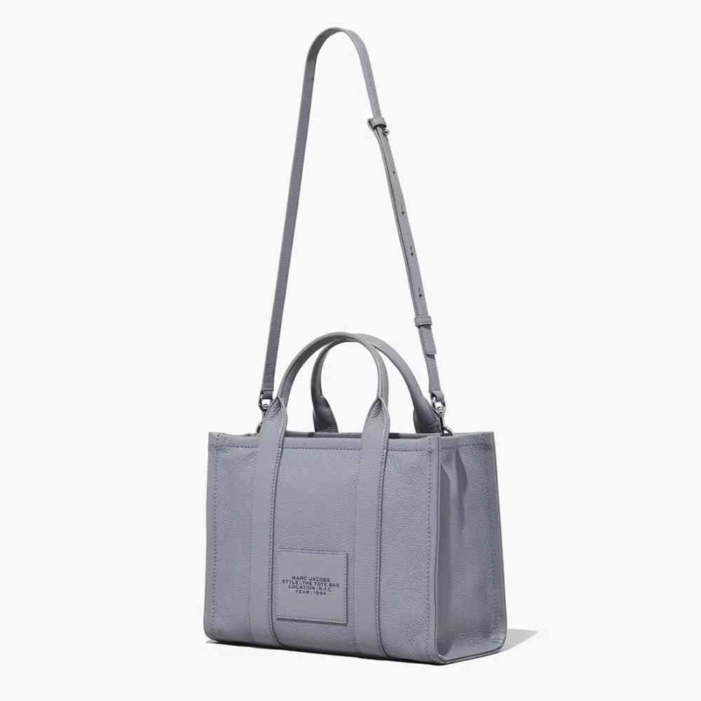 Marc Jacobs Grey Leather Medium Tote Bag-4