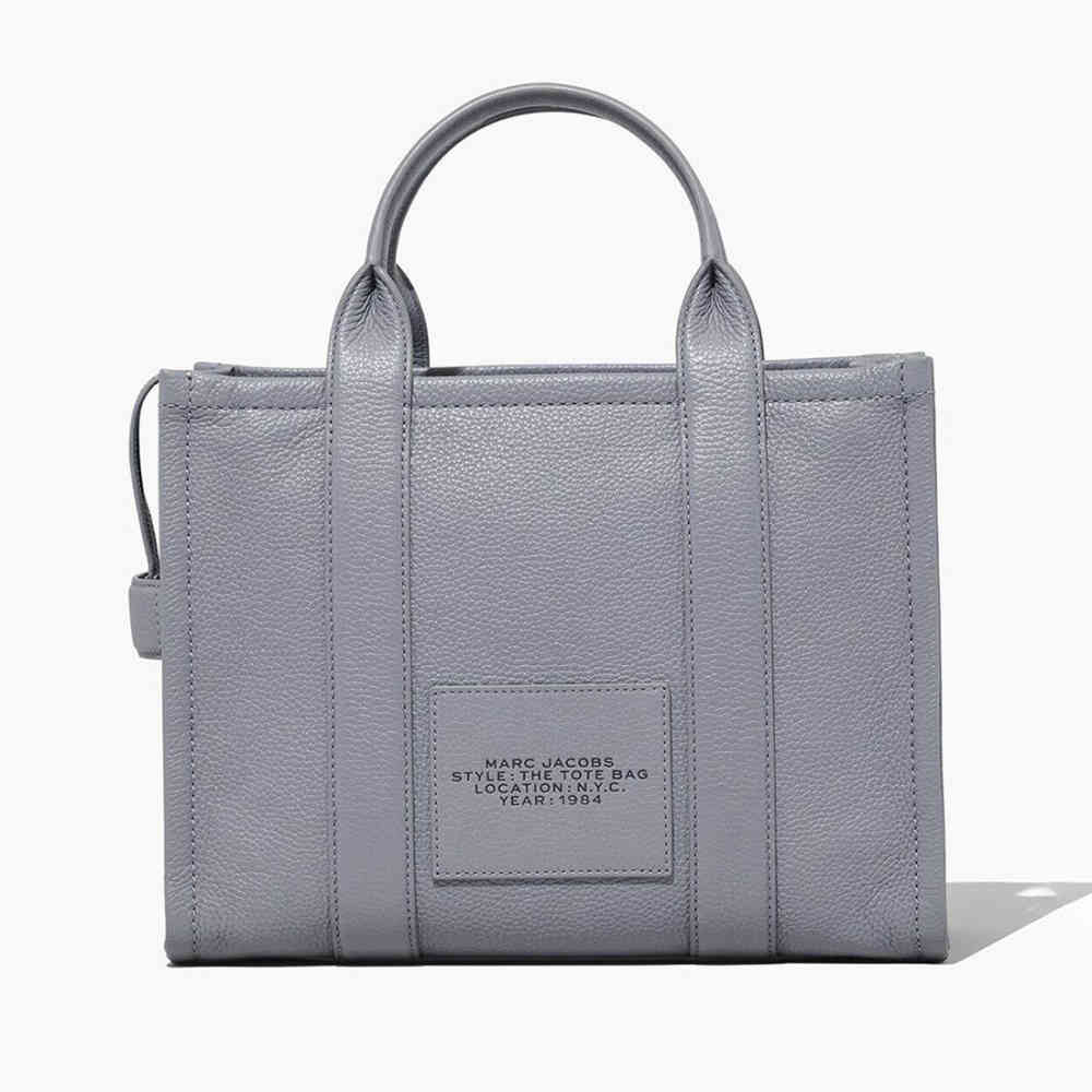 Marc Jacobs Grey Leather Medium Tote Bag-1
