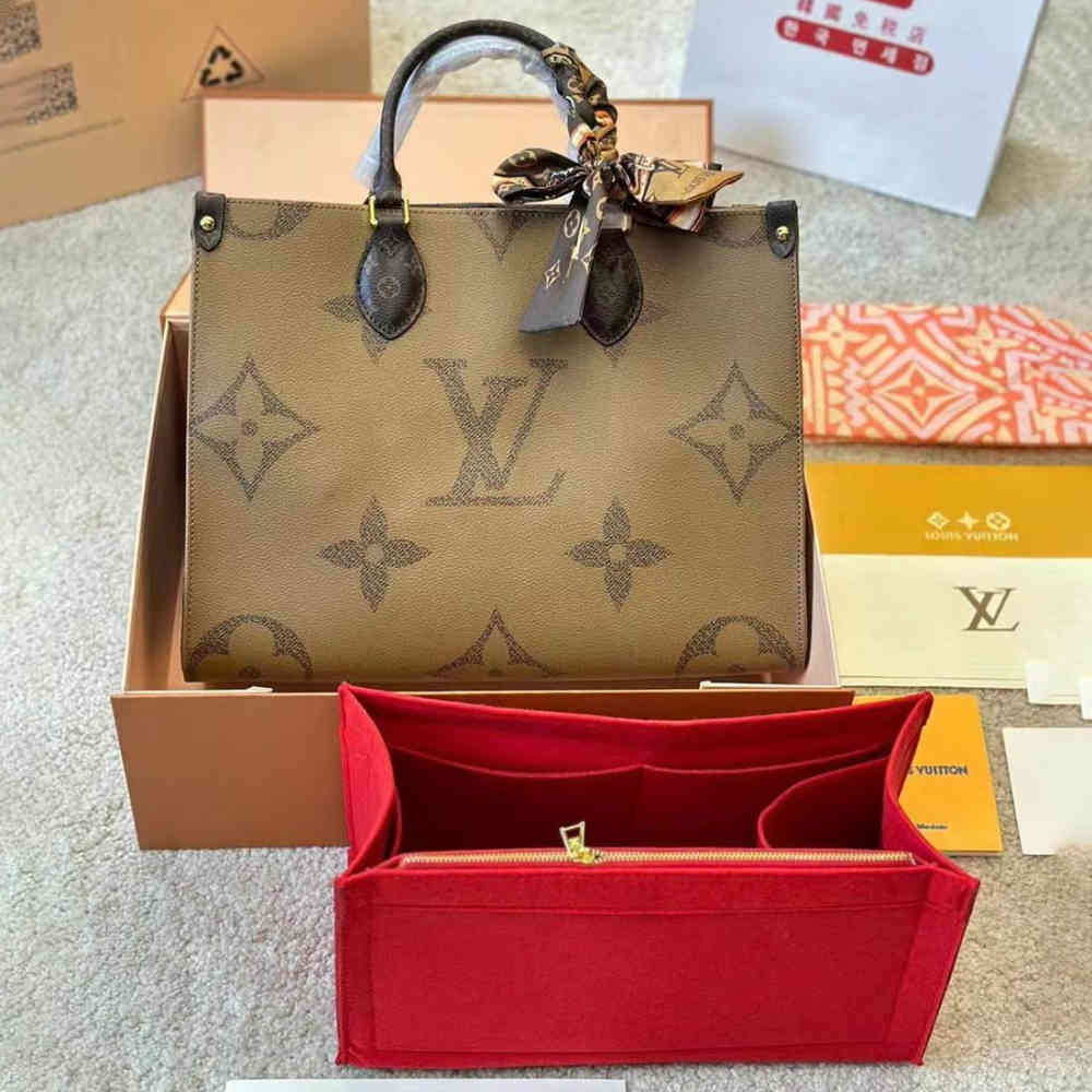 Brown Louis Vuitton On The Go Organiser Medium Black Tote Bag