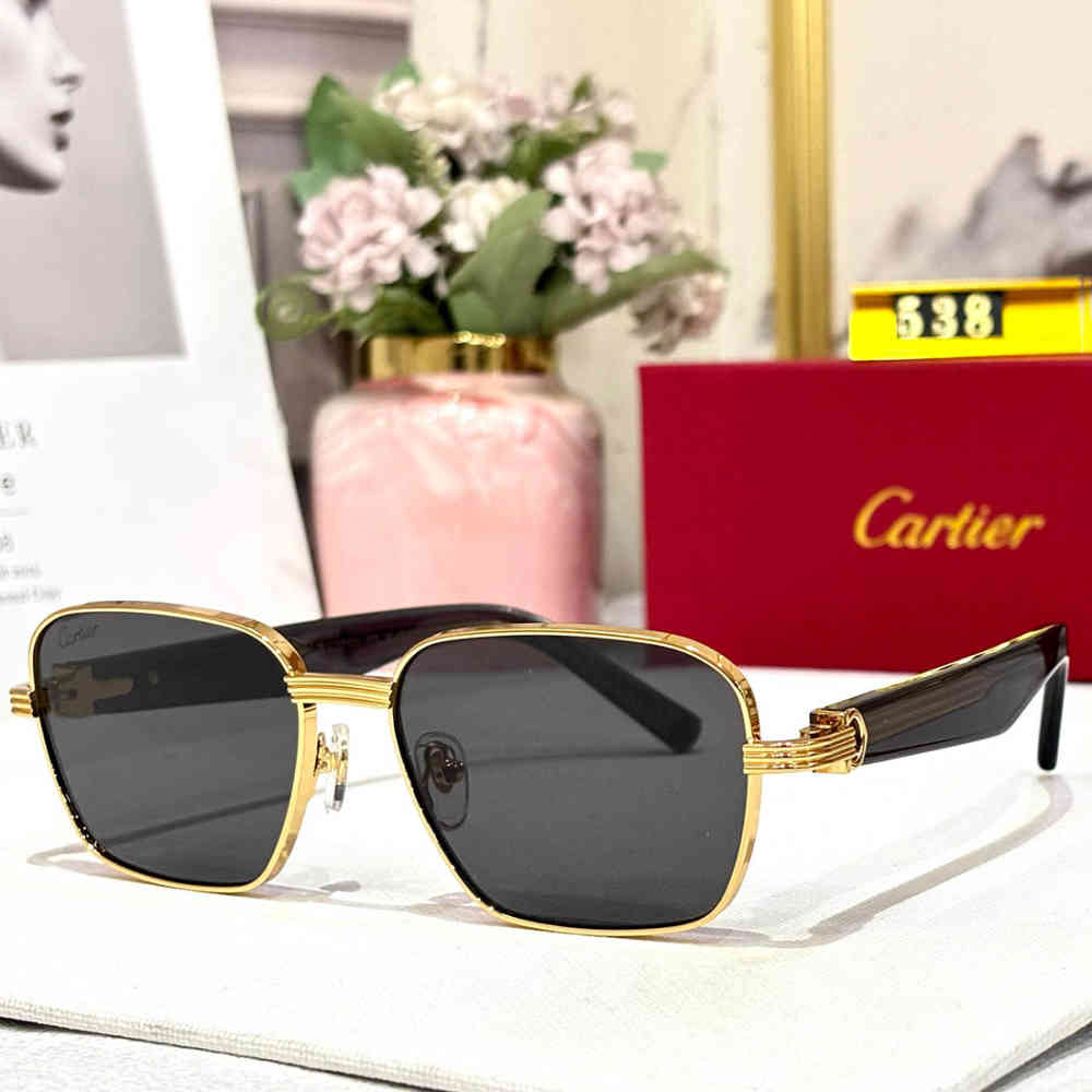 Black Cartier Green Luxury Sunglasses