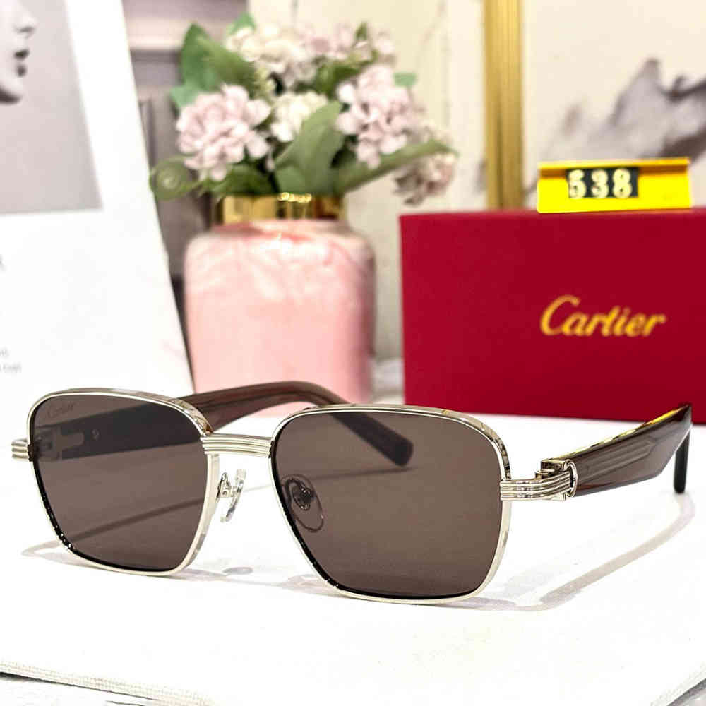 Brown Cartier Green Luxury Sunglasses