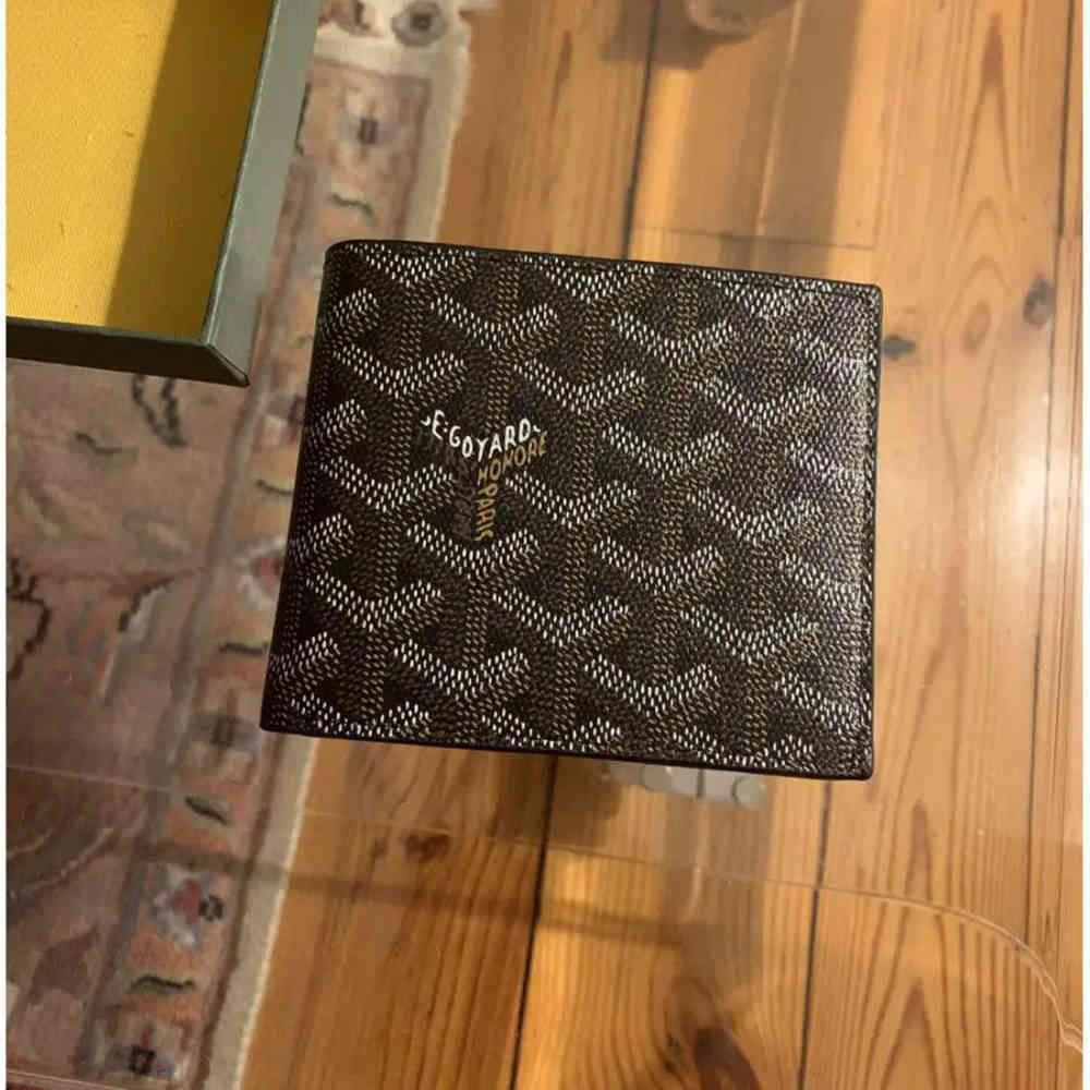 Black Goyard Wine Premium Compact Wallet
