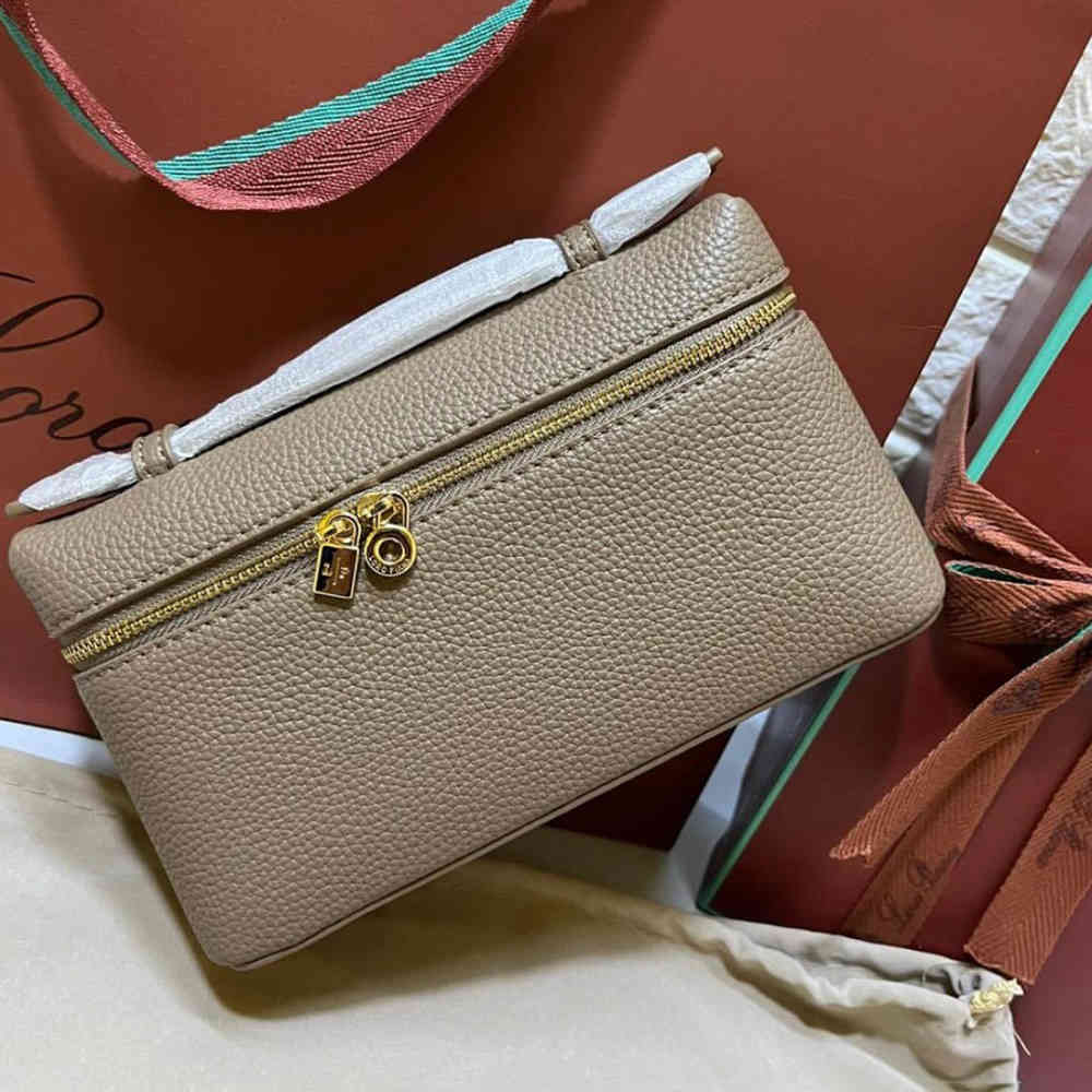 Beige Loro Piana Solid Colours Wine Leather Crossbody Bag