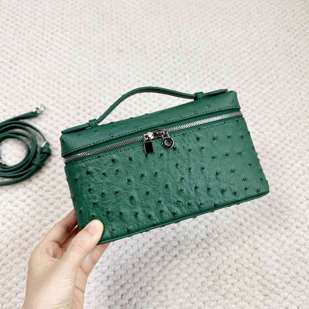 Loro Piana Ostrich Green Handbag-thumb-0