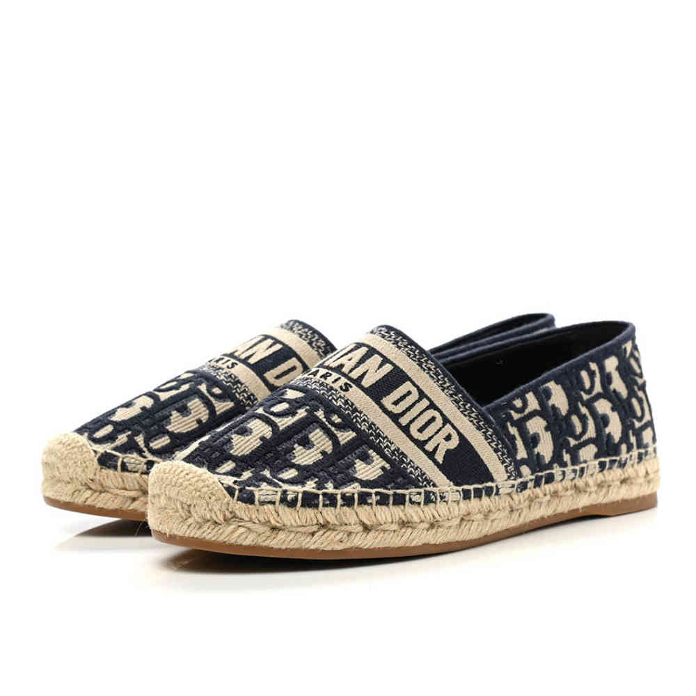 Christian Dior Black & Brown Granville Espadrille Shoe-1