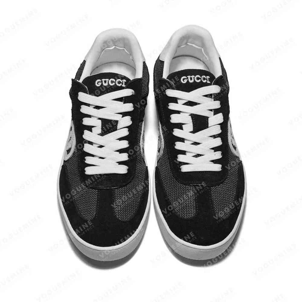 Gucci Black Men's Screener GG Trainer Sneakers-thumb-4