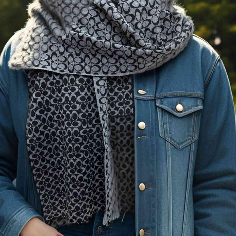 Coach Signature Blue Premium Quality Muffler-thumb-1