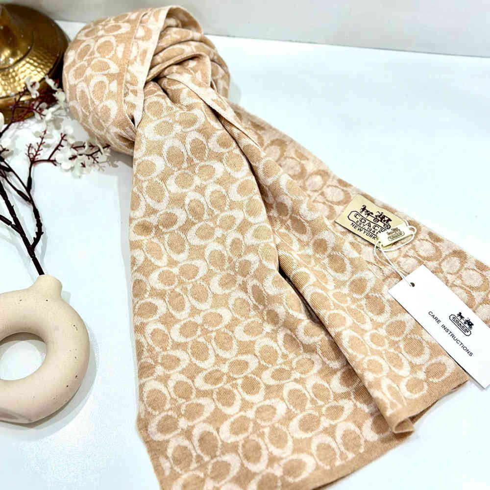 Coach Signature Cream Cashmere Muffler-thumb-1