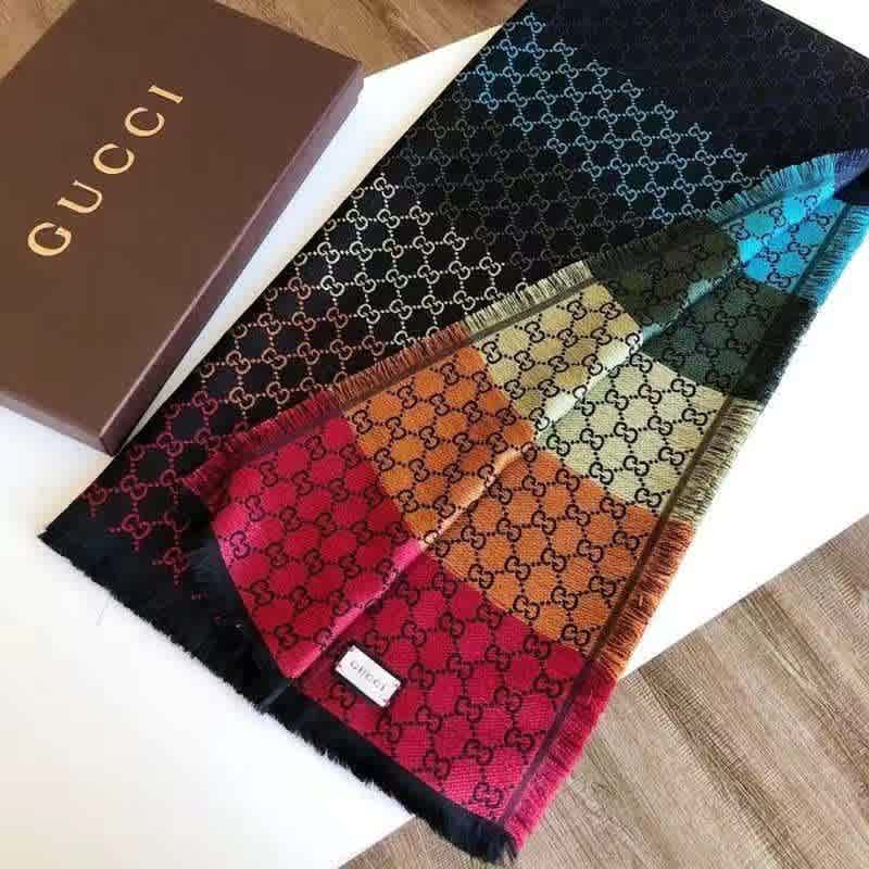 Gucci GG Multicolor Jacquard All Weather Silk Scarf-thumb-1