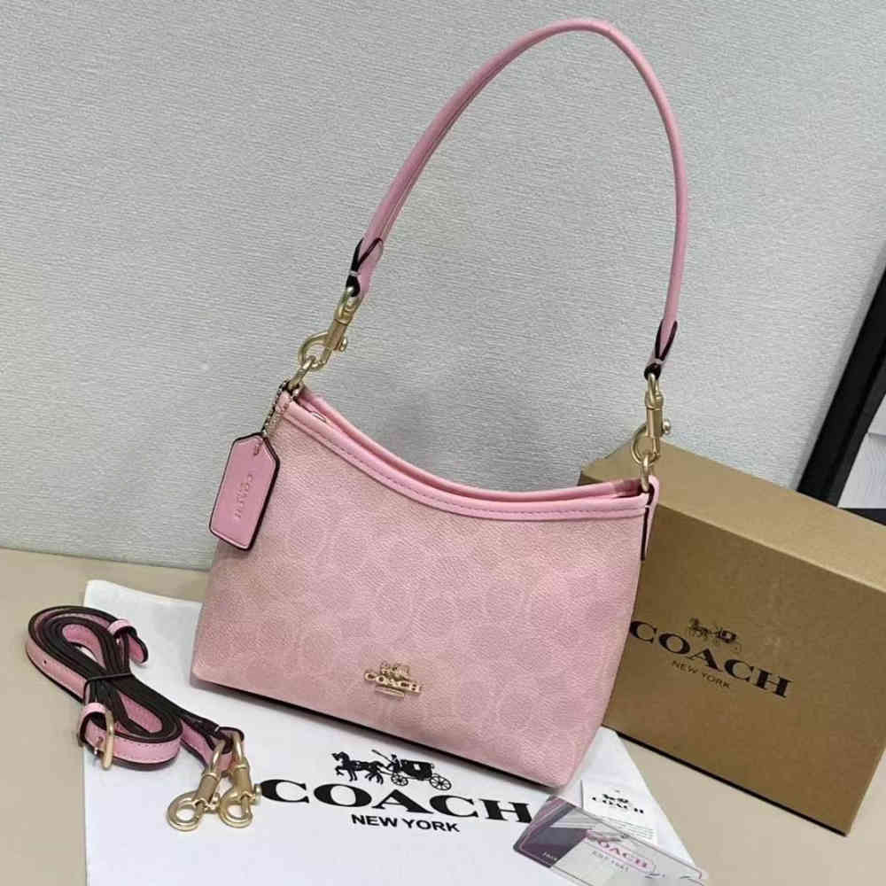 Coach Laurel Small Pink Shoulder Bag-thumb-0