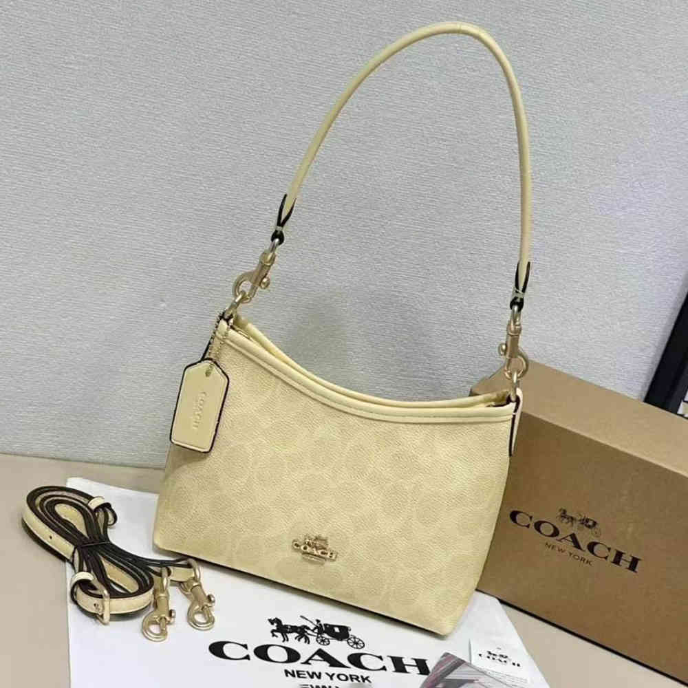Coach Laurel Small Cream Shoulder Bag-thumb-0