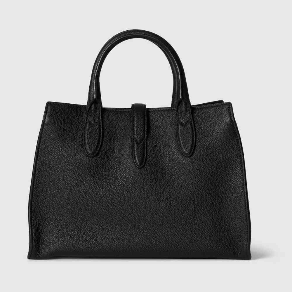 Gucci Hook Closure Black Tote Bag-2