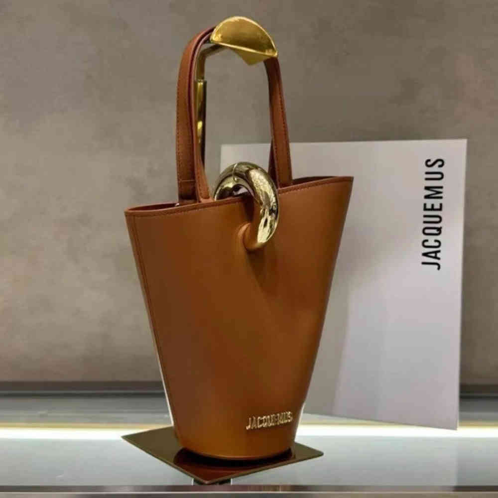 Brown Jacquemus Le Petit Bambola Wine Bucket Bag