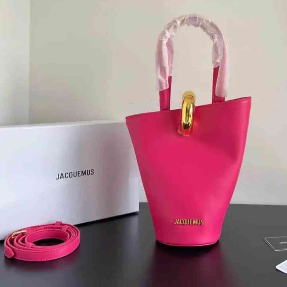 Pink Jacquemus Le Petit Bambola Black Bucket Bag