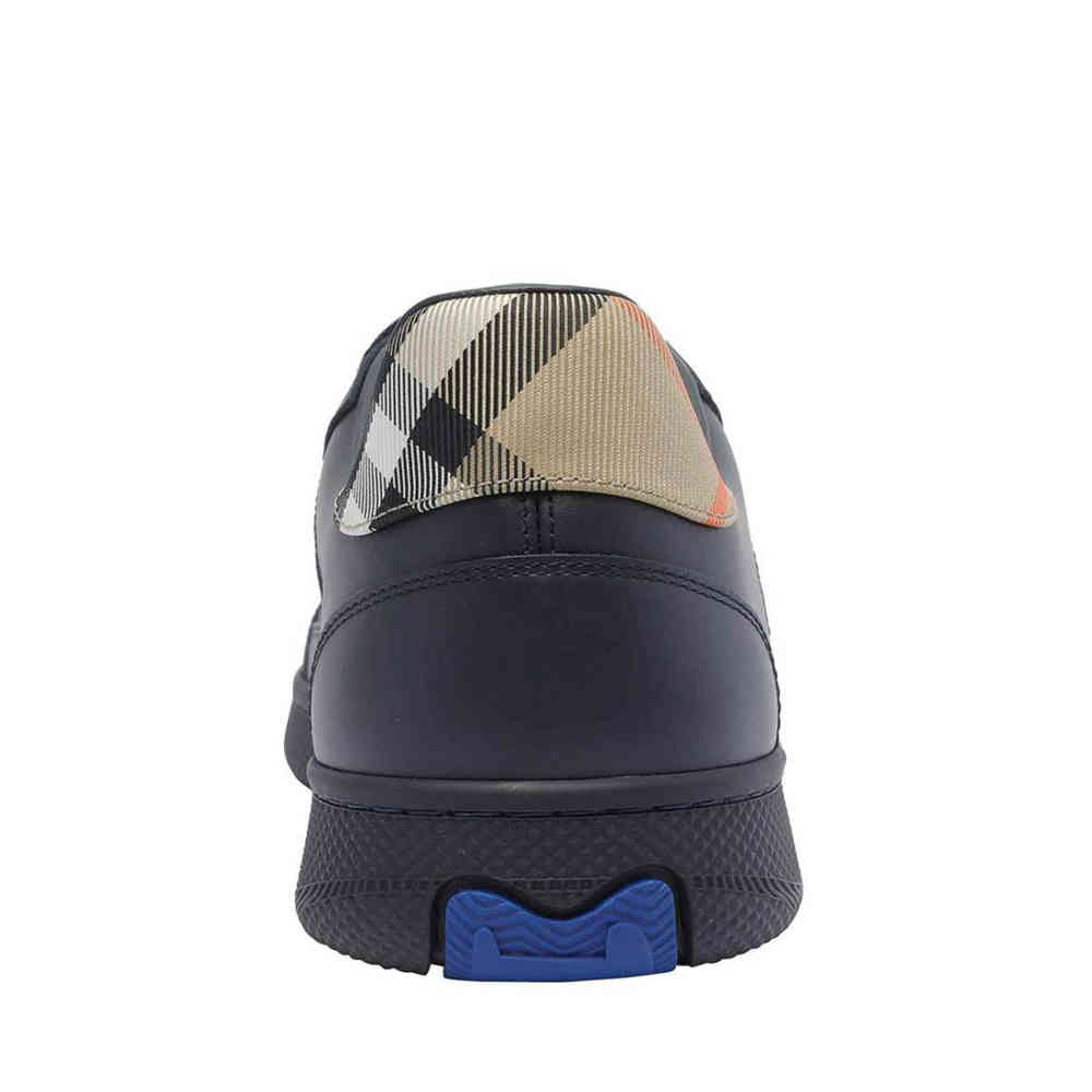 Burberry Terrace Leather and Check Sneakers-thumb-4