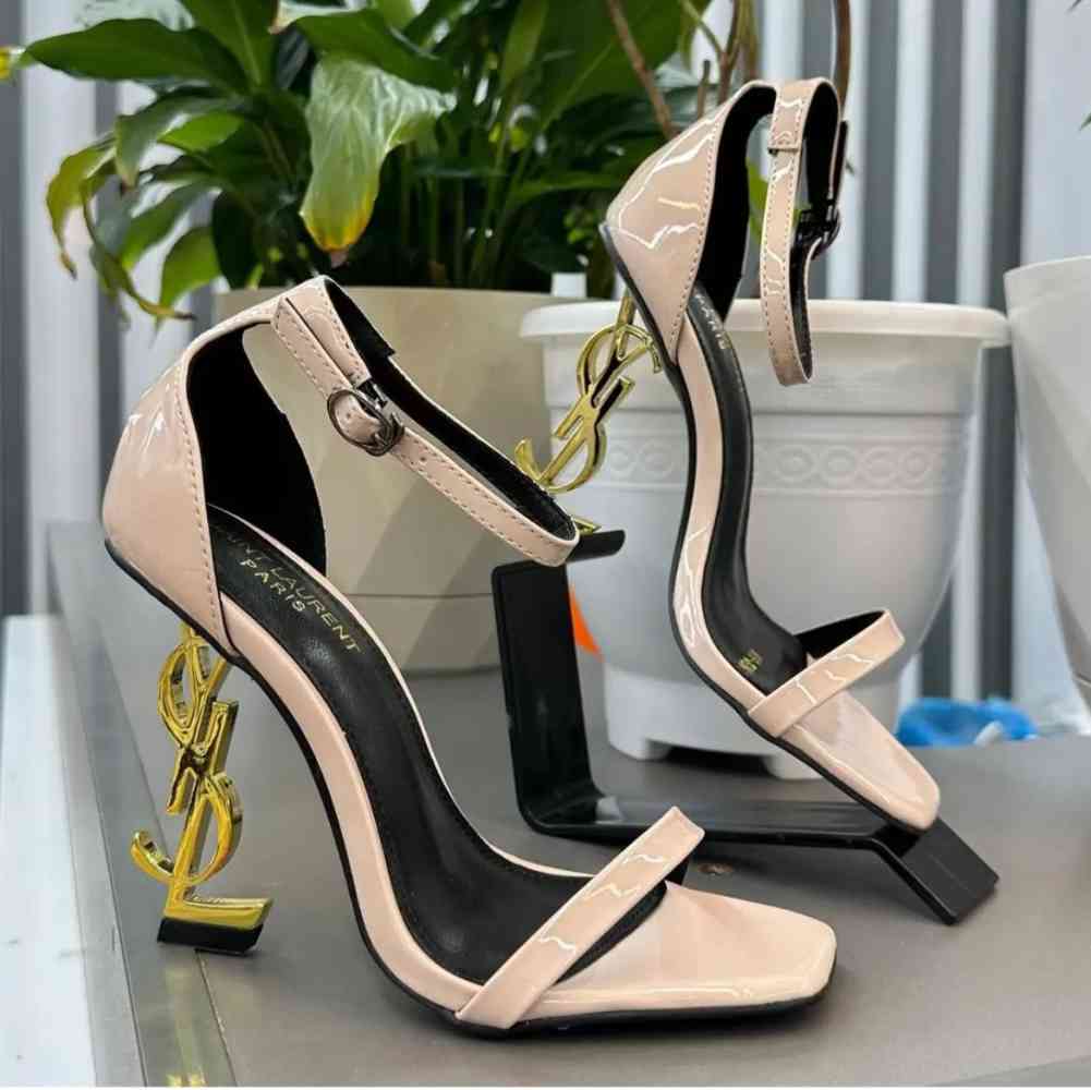 Ysl Opyum Cream Heel Sandals-thumb-1
