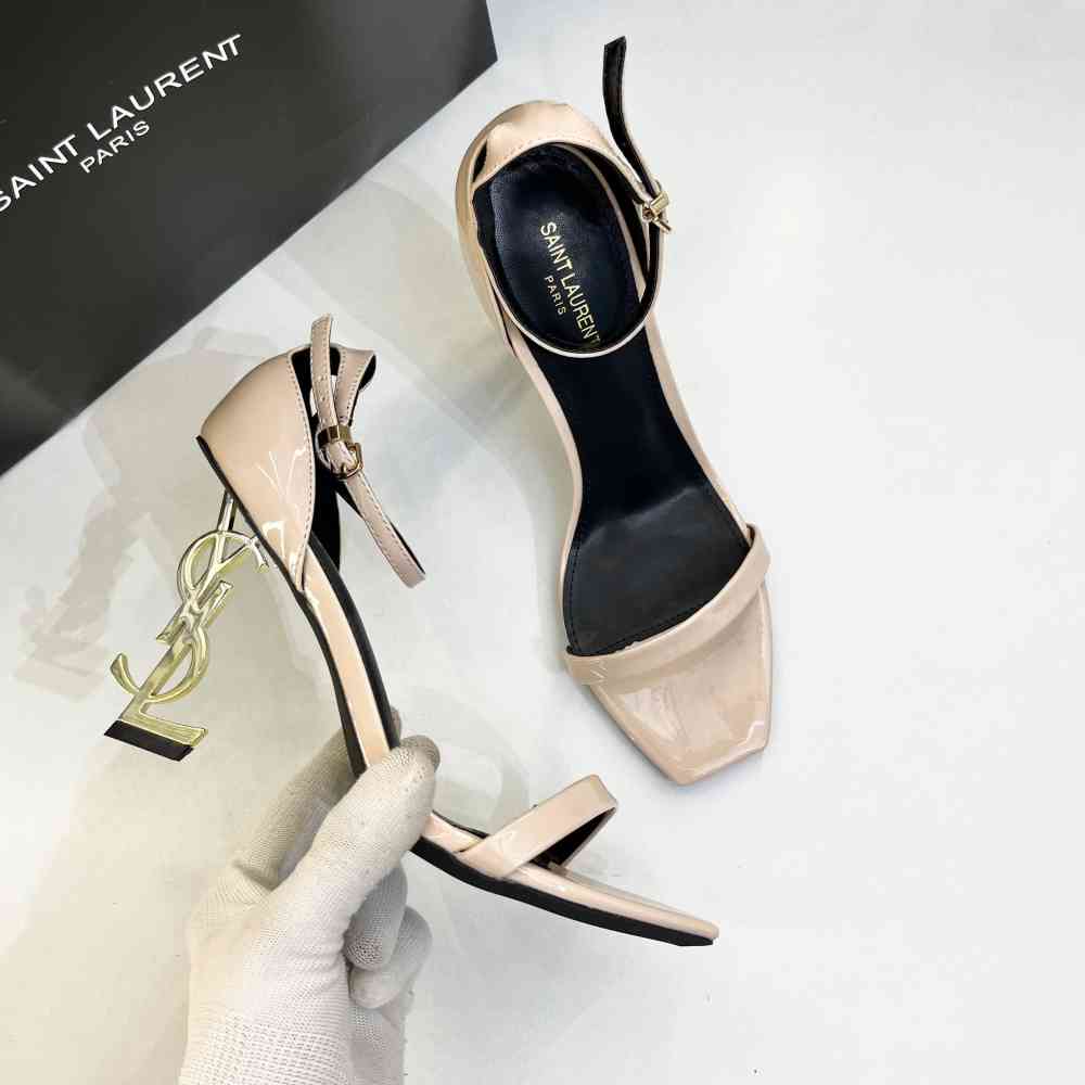 Ysl Opyum Cream Heel Sandals-thumb-2