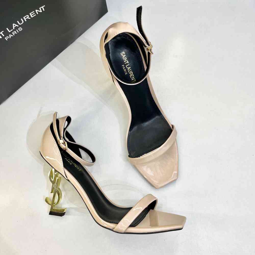 Ysl Opyum Cream Heel Sandals-thumb-4