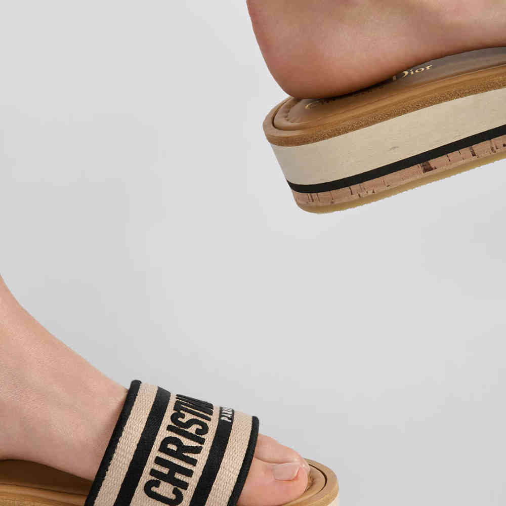Christian Dior Dway Brown Platform Slide-thumb-4