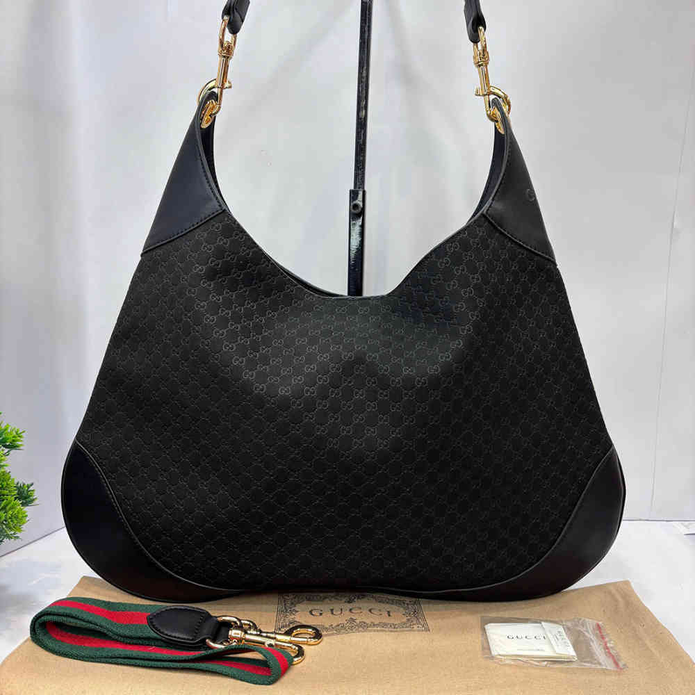 Black Gucci Hobo Green Shoulder Bag