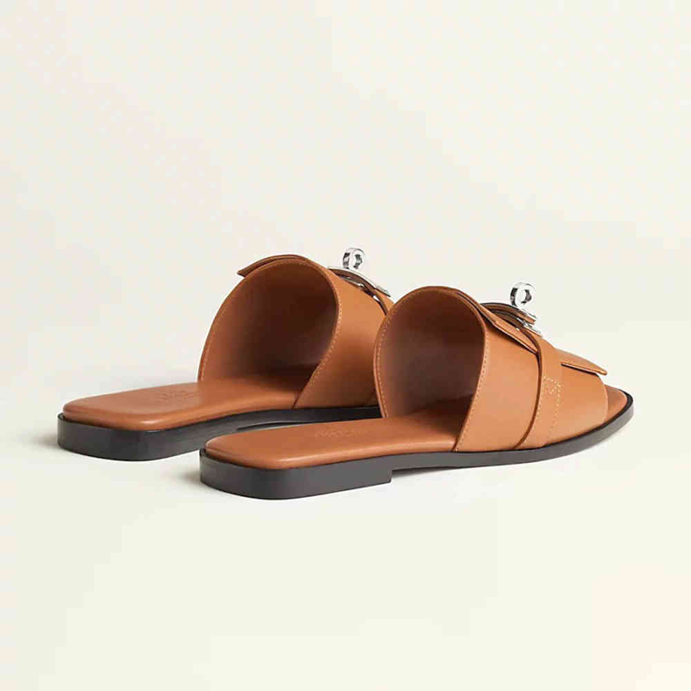 Hermes Giulia Brown Slide Sandal-2