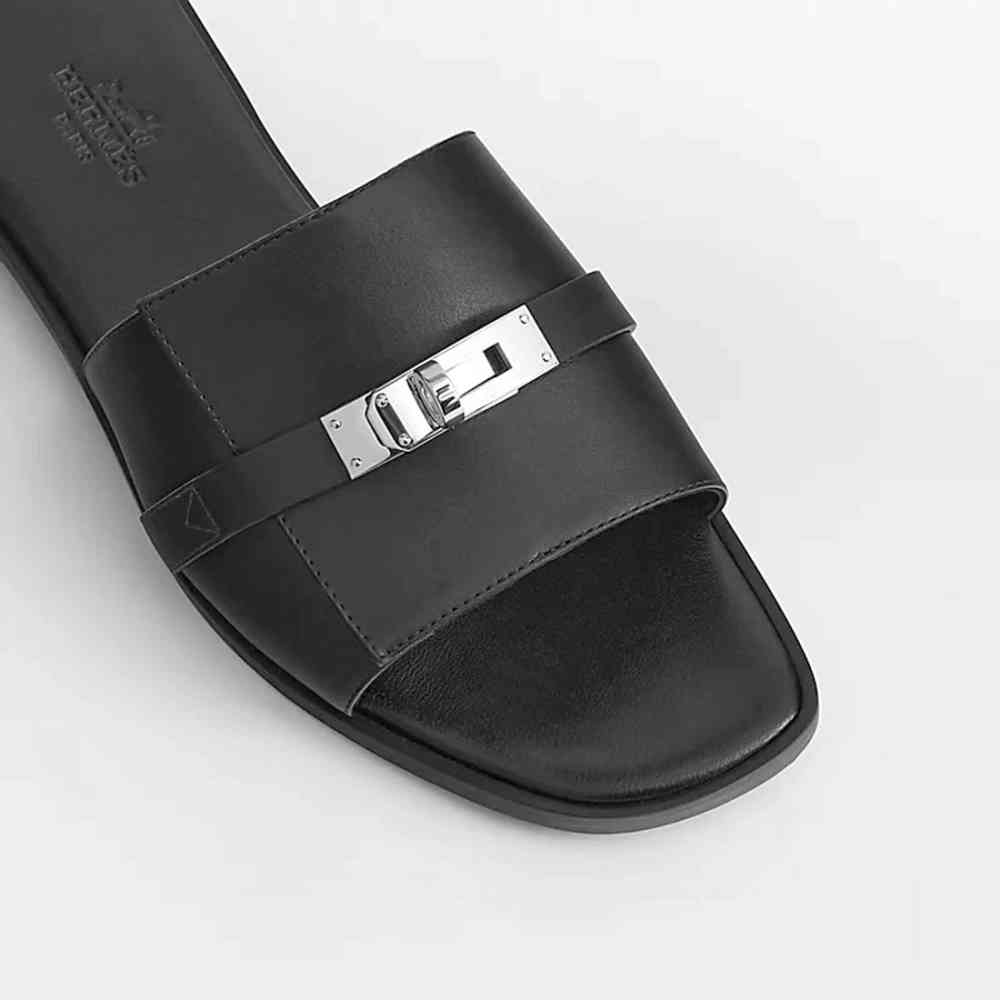 Hermes Giulia Black Slide Sandal-3