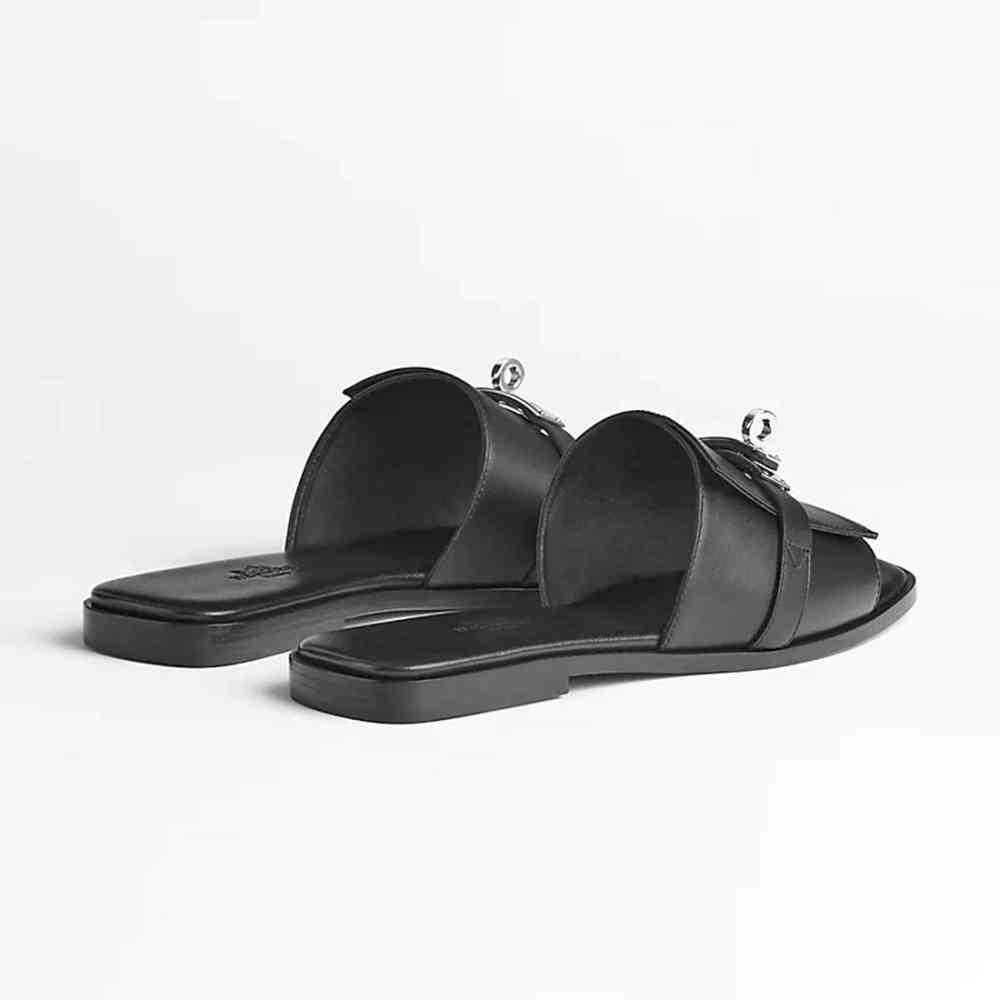 Hermes Giulia Black Slide Sandal-2