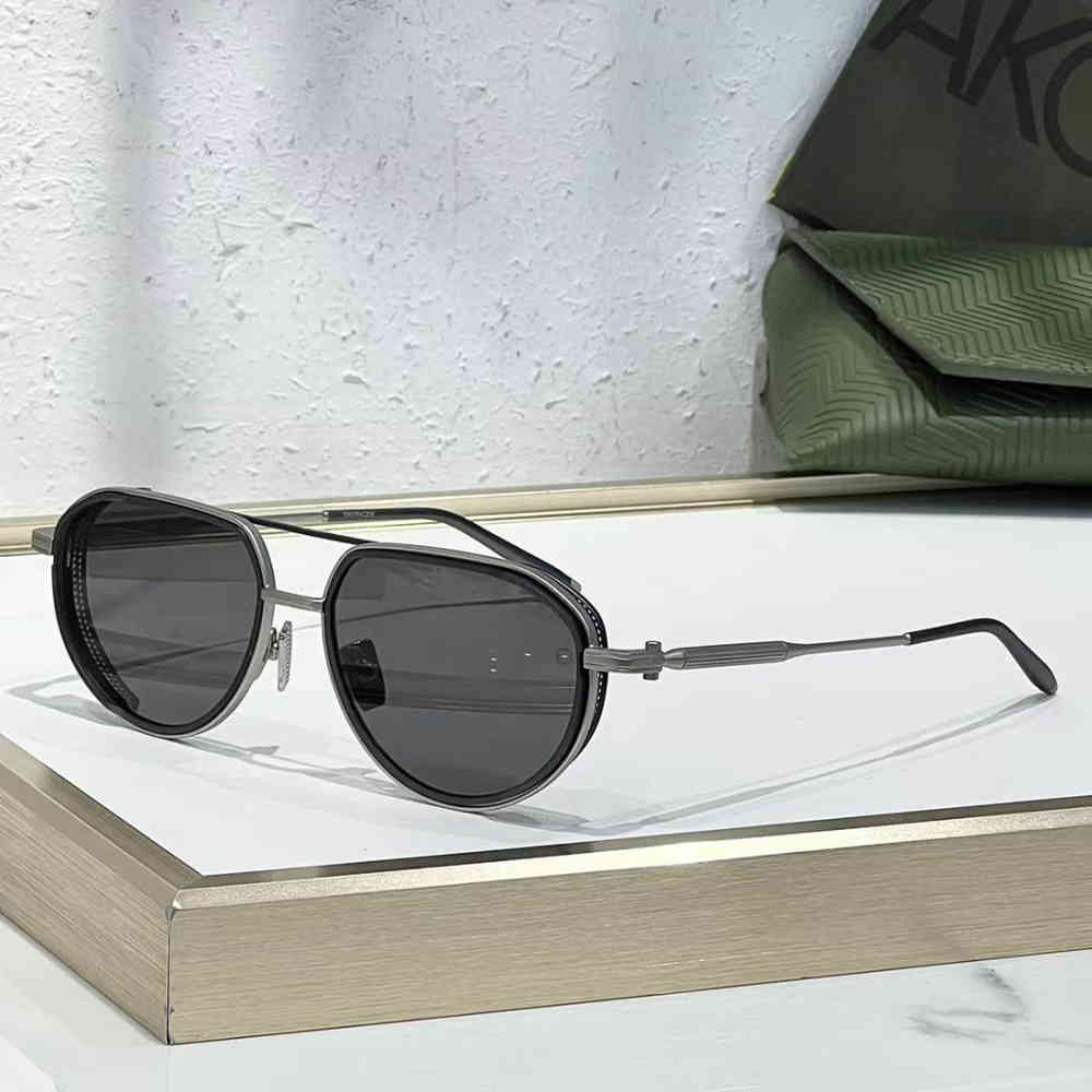 Black Akoni Skyracer AKS 511 Pilot-Frame Brown Sunglasses