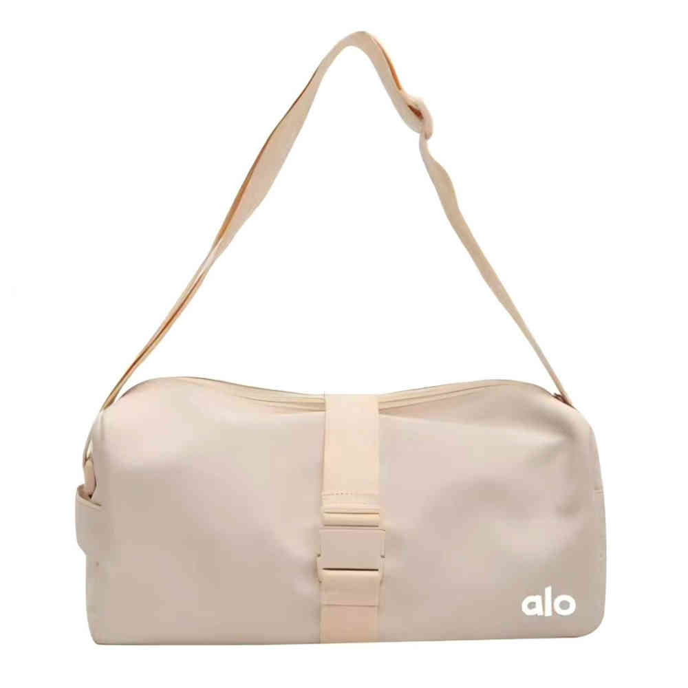 Cream Alo Medium Black Duffel Bag