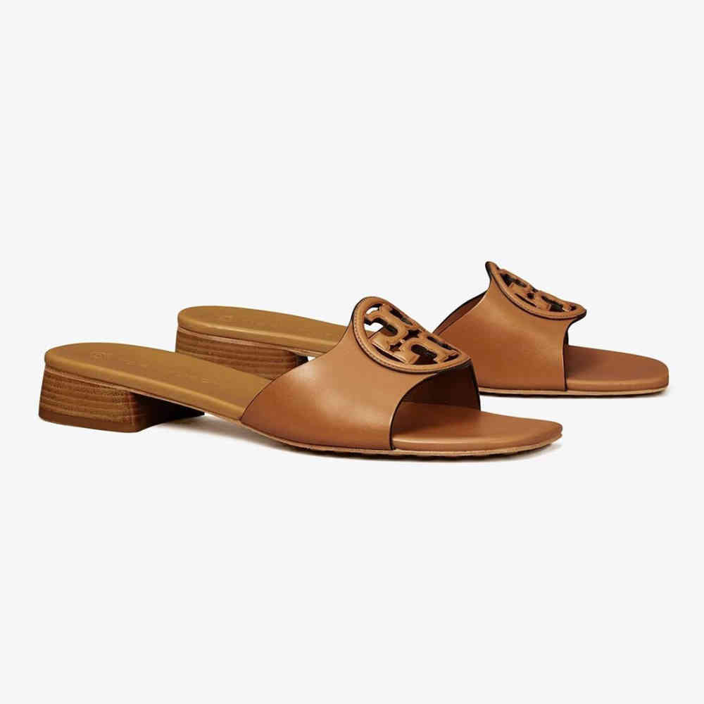 Tory Burch Bombé Miller Brown Slide Sandals-thumb-1