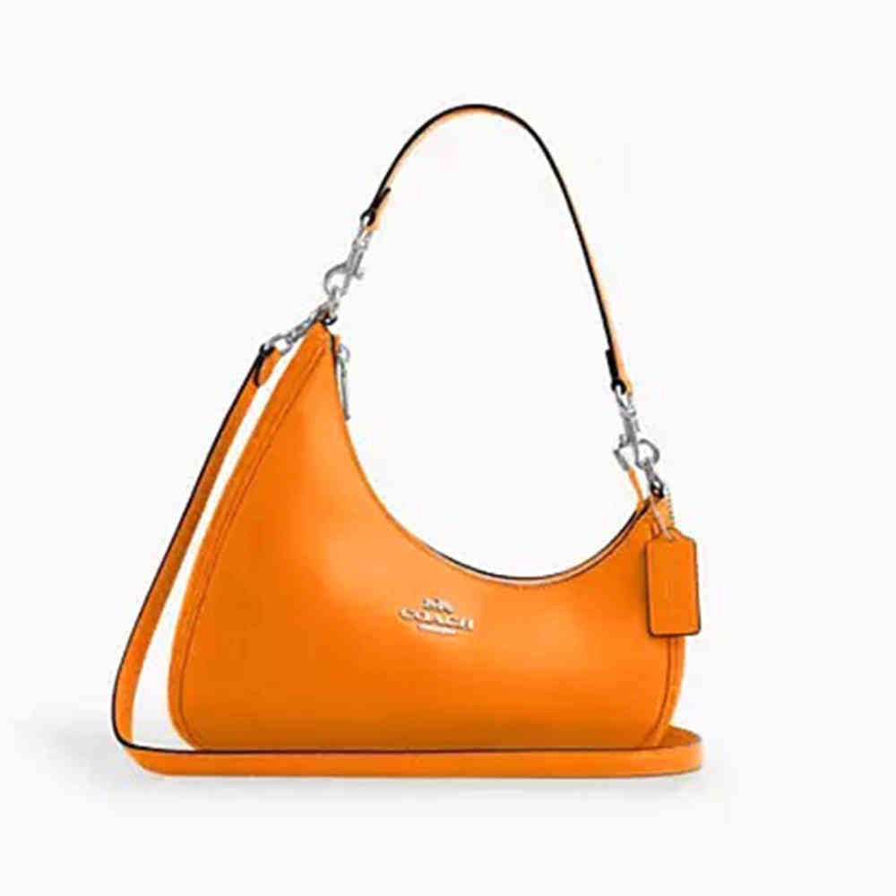 Orange Coach Teri Twisted Black Shoulder Bag
