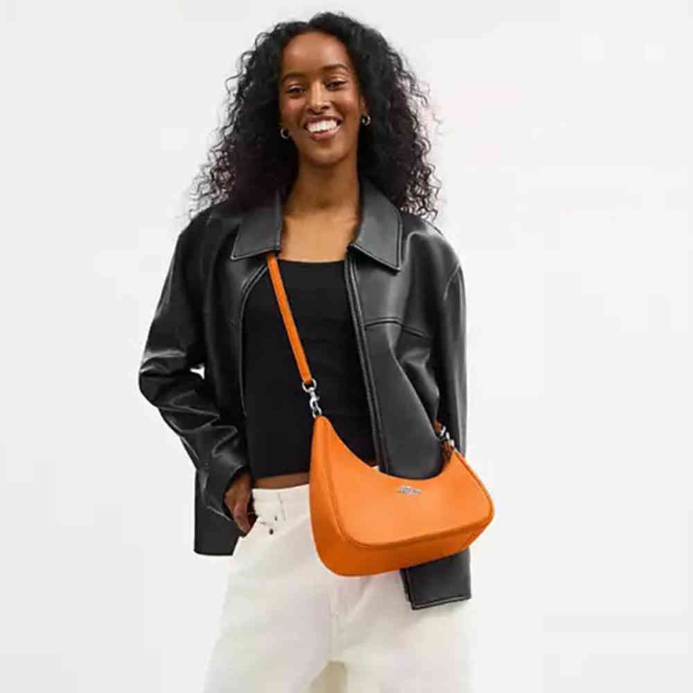 Coach Teri Twisted Orange Shoulder Bag-3