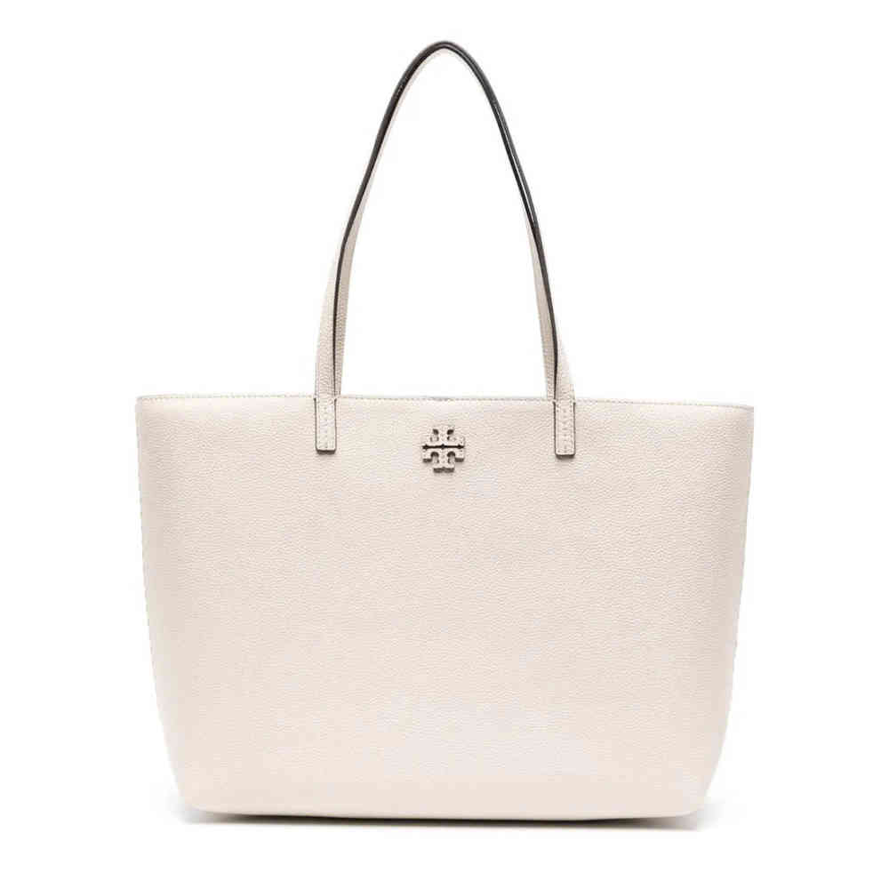 White Tory Burch Mc Graw Black Tote Bag