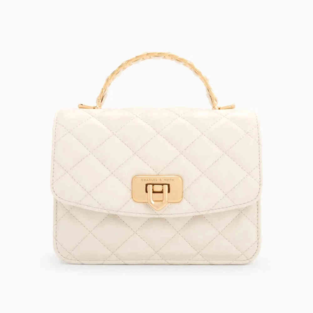 White Charles & Keith Cressida Wine Sling Bag