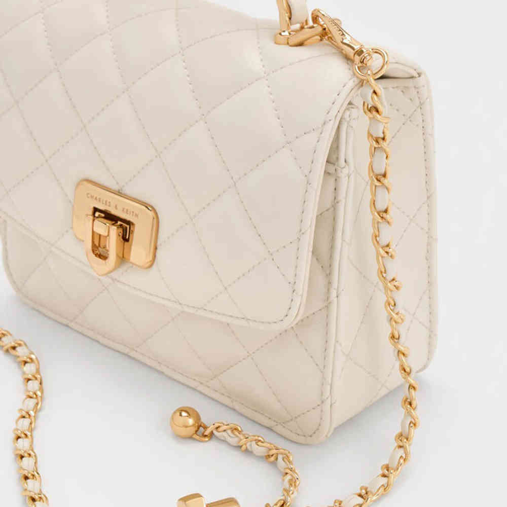 Charles & Keith Cressida White Sling Bag-4