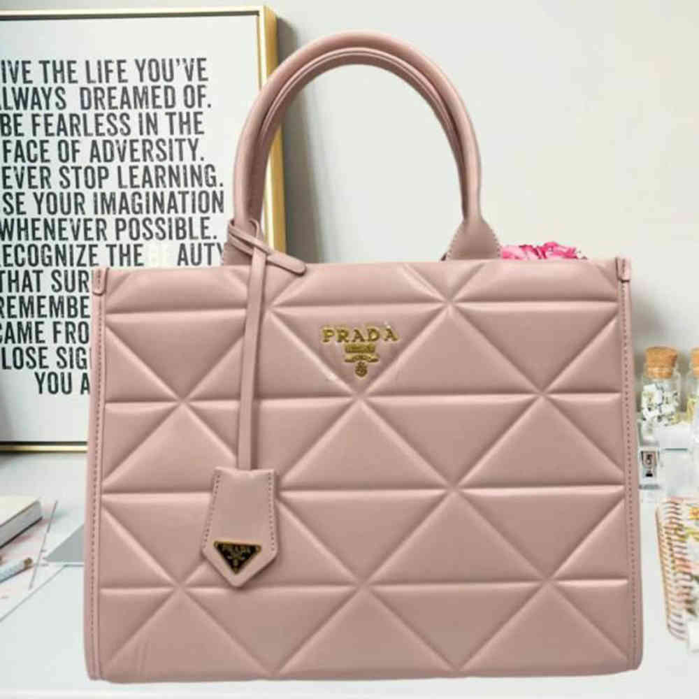 Prada Symbole Bag Large Cream Leather Tote Bag-1