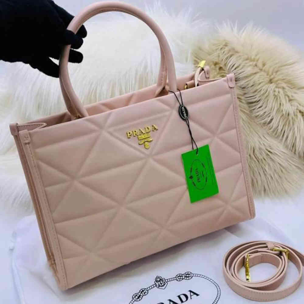 Prada Symbole Bag Large Cream Leather Tote Bag-2