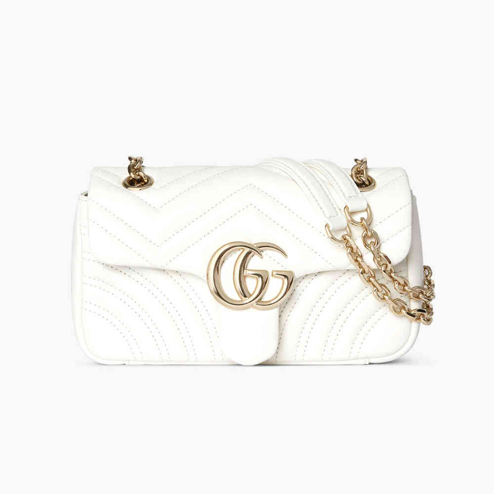 Gucci Matelasse Super Mini GG White Marmont Sling bag-thumb-0