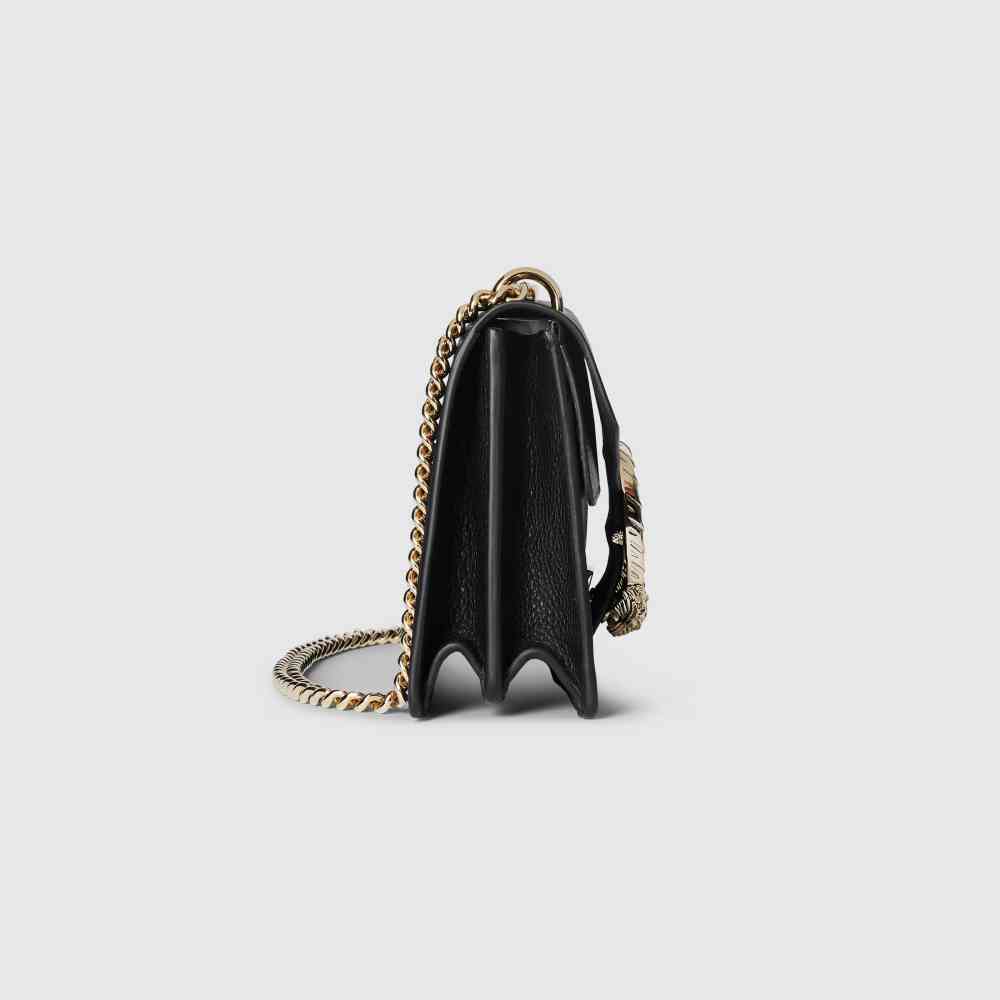 Gucci Crystal Dragon Black Leather Sling Bag-3