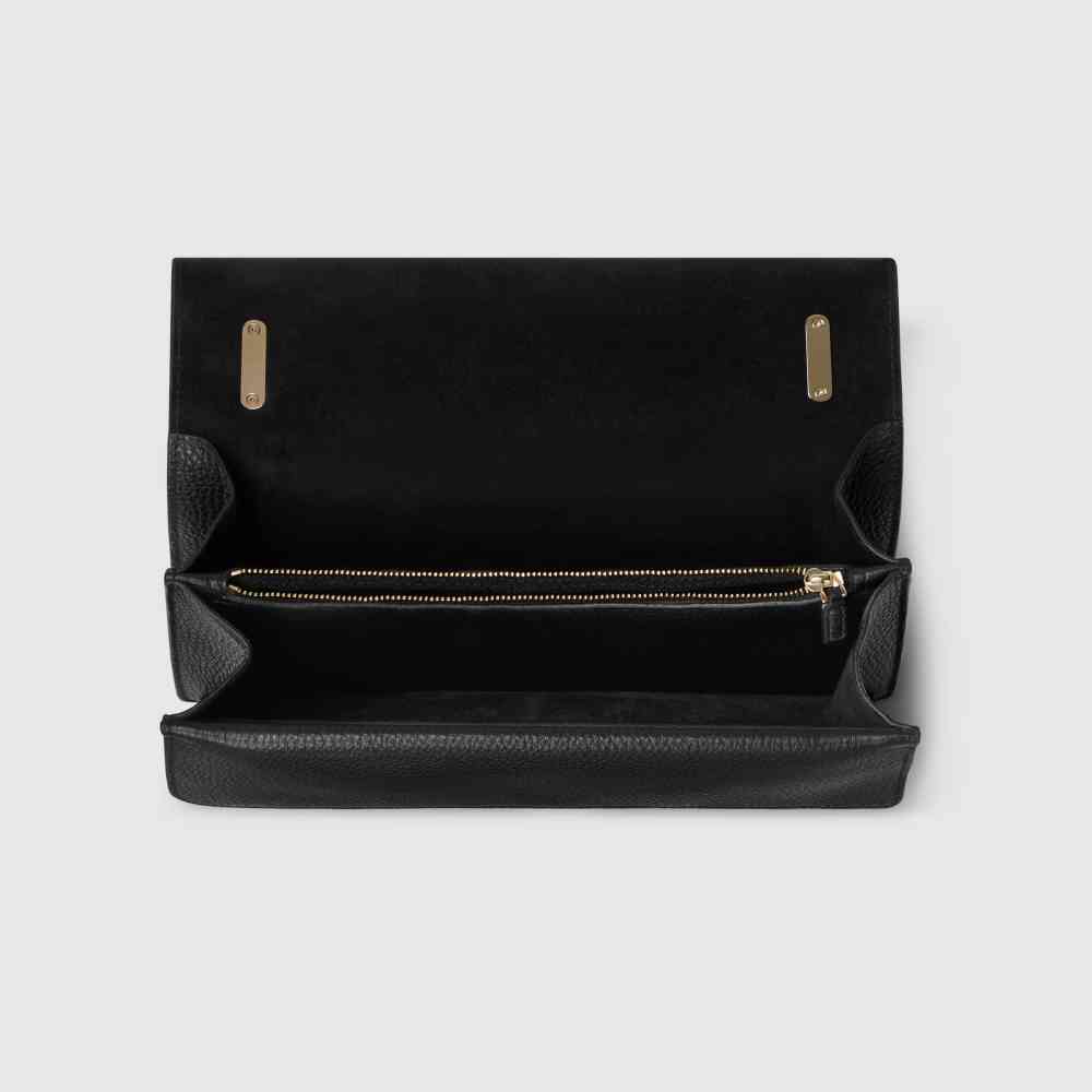 Gucci Crystal Dragon Black Leather Sling Bag-4