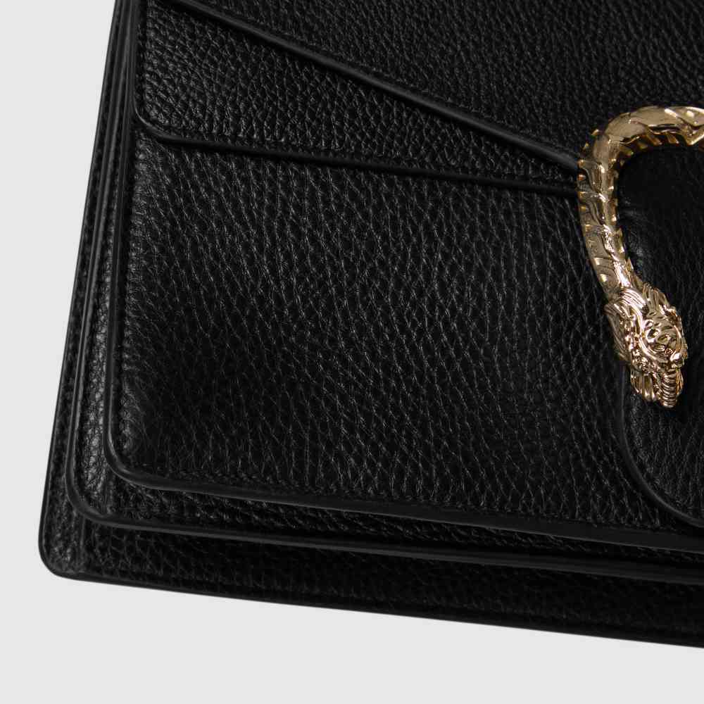 Gucci Crystal Dragon Black Leather Sling Bag-6