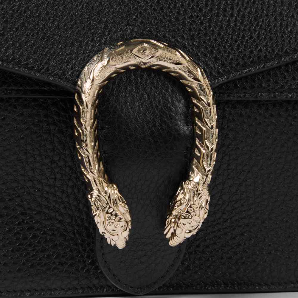 Gucci Crystal Dragon Black Leather Sling Bag-5