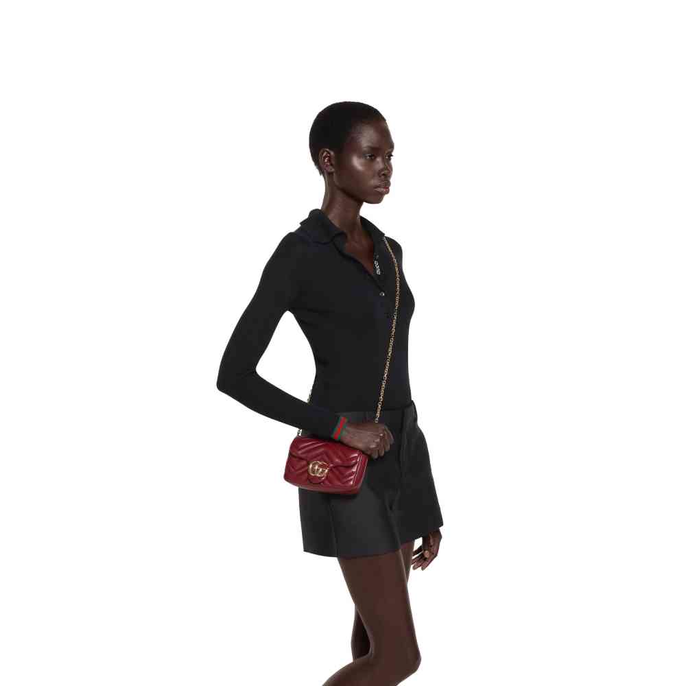 Gucci Matelasse Super Mini GG Wine Sling Bag-thumb-6